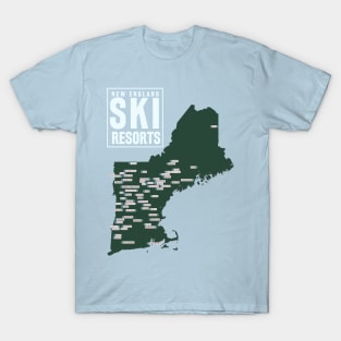 Map of the Ski Resorts of New England T-Shirt